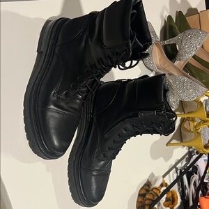 Sam Edelman Black Combat Boots